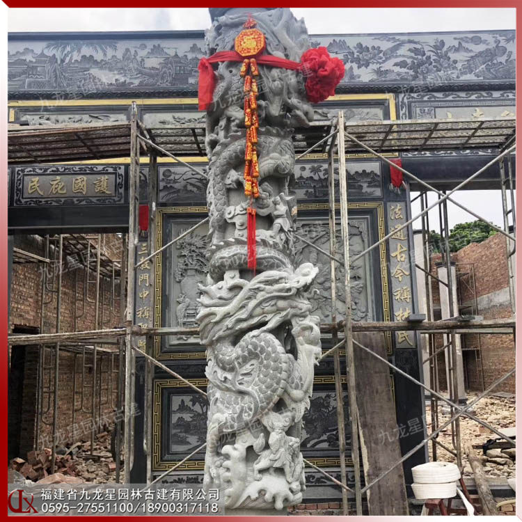 寺廟石龍柱圖片