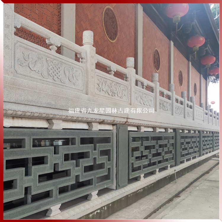 石雕寺廟欄桿圖片