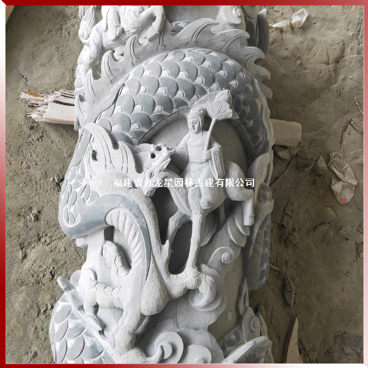 大門石雕龍柱圖片